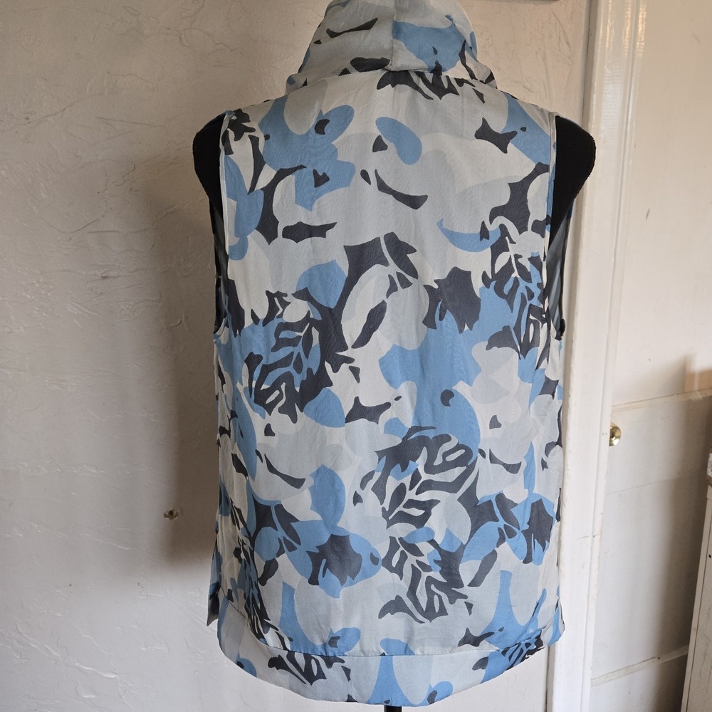 Armani Collezioni Italy Blouse Top Sleeveless Ruched Draped Y2K Silk OLD MONEY - Picture 5 of 9